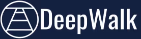 DeepWalk logo with a stylized pathway inside a circle to the left of the text.