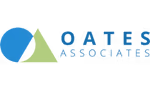 Oates Associates logo featuring blue circle overlapping a green triangle