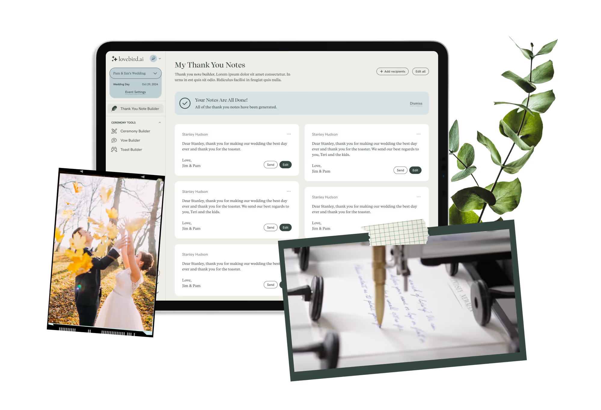 Provenance Thank You Note Builder