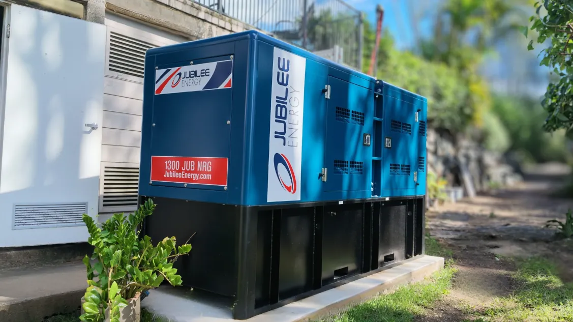 Jubilee Energy generator installed outside a commercial building
