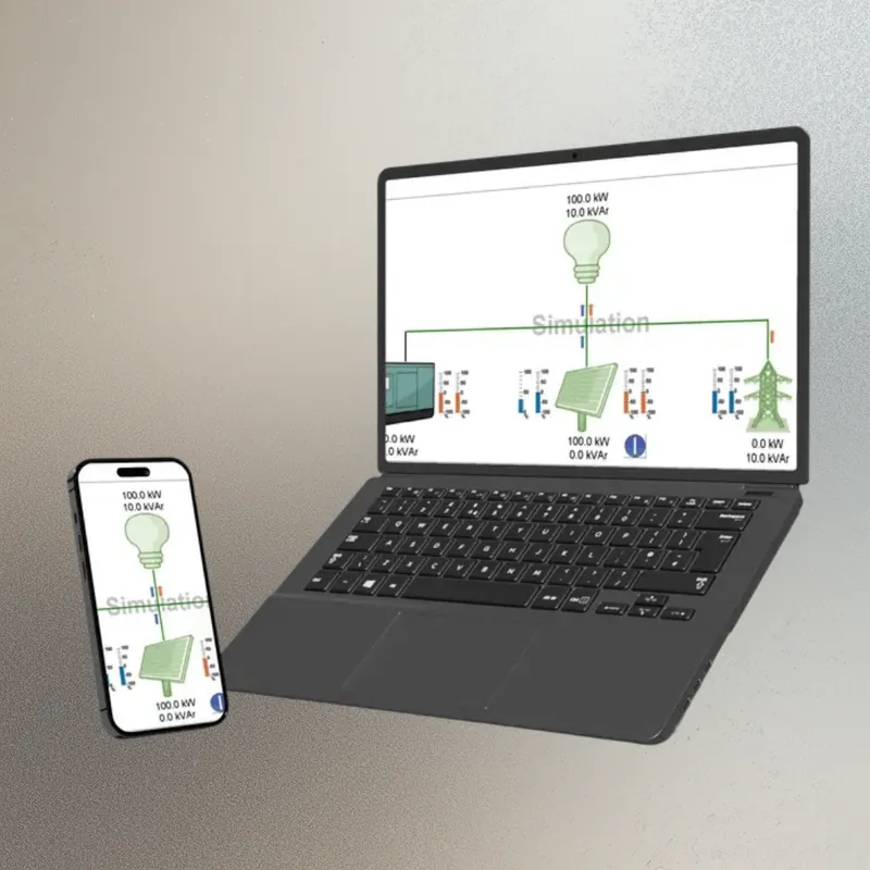 ENcombi ECweb monitoring dashboard on a laptop and phone