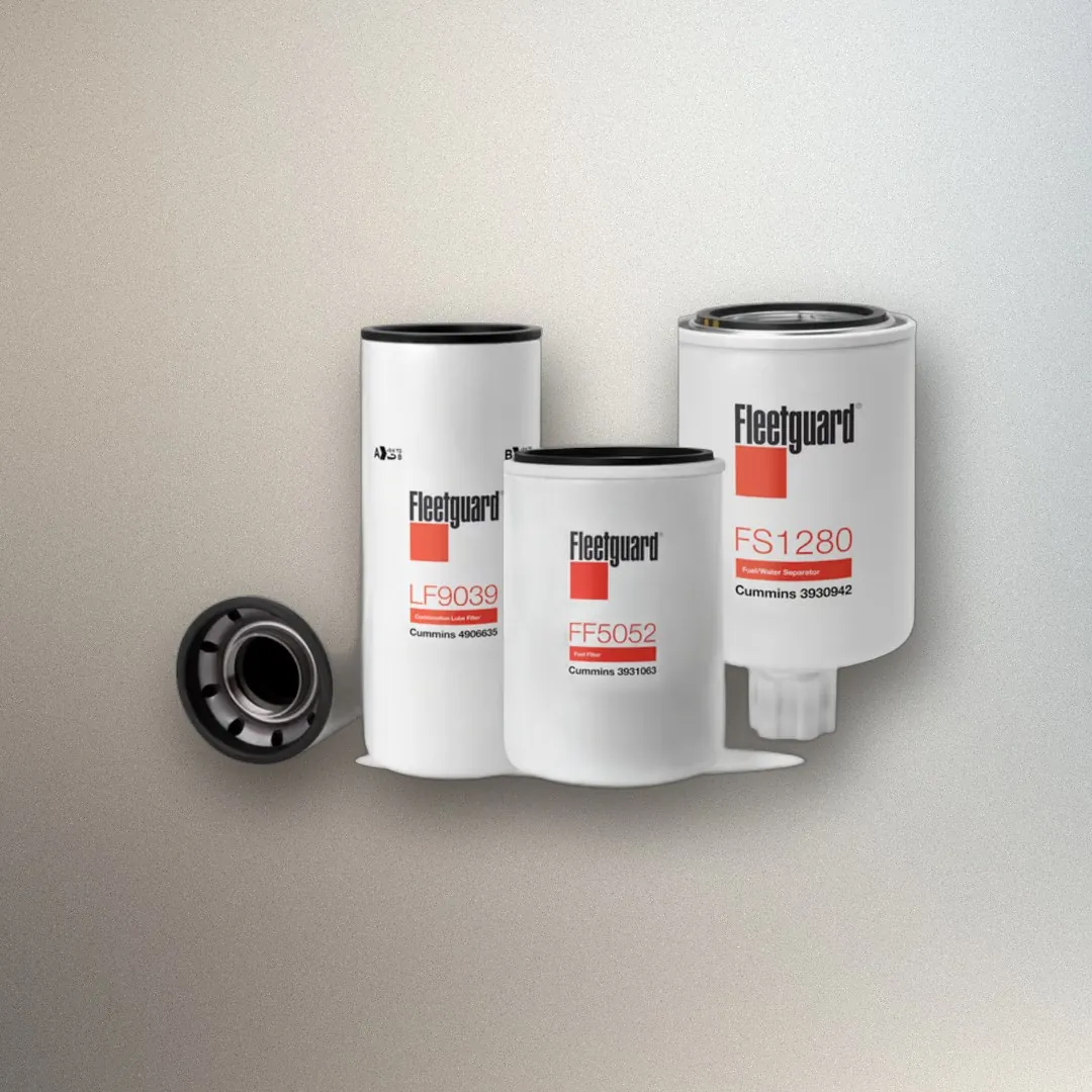 Fleetguard filter service kit for a Cummins generator engine