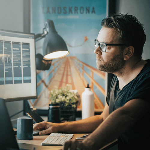 Man Working on a Computer