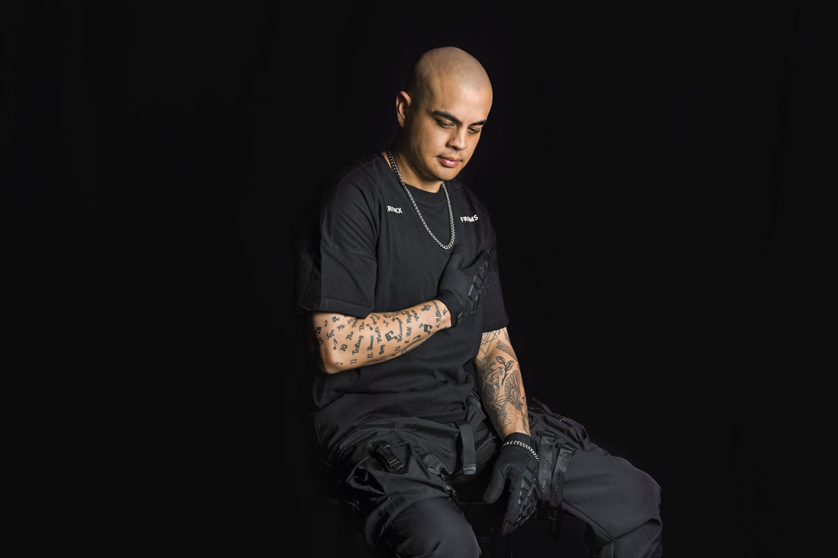 Girl with dark background