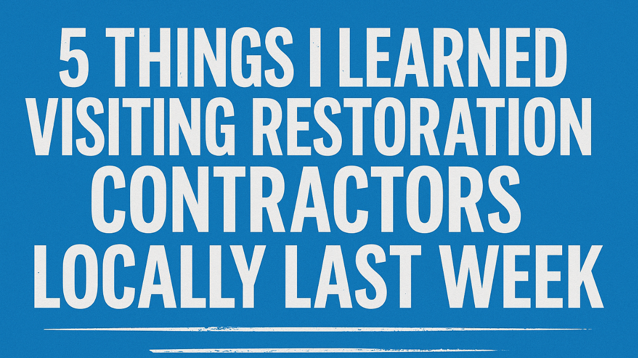 5 Things I Learned Visiting Restoration Contractors Locally Last Week