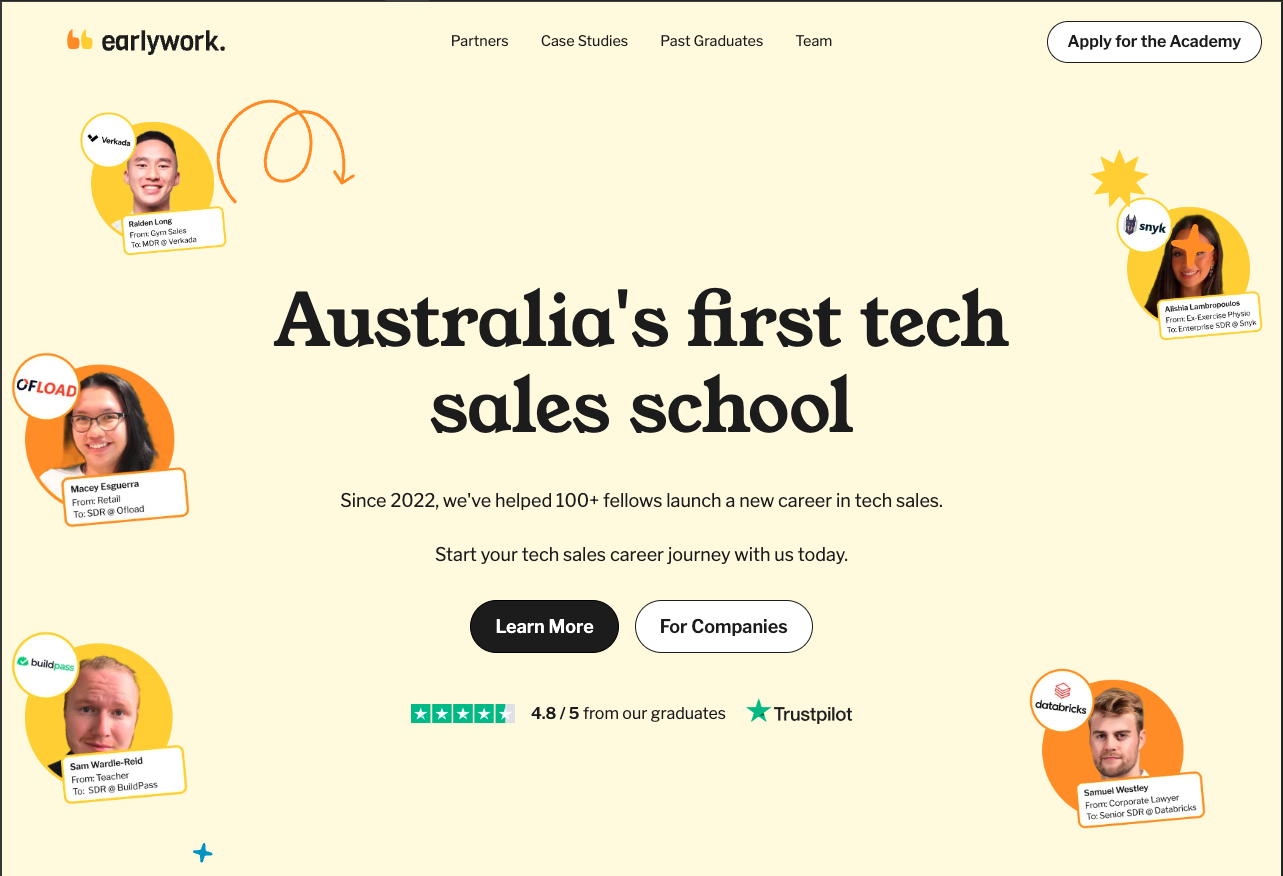 Earlywork | Australia's First Tech Sales School