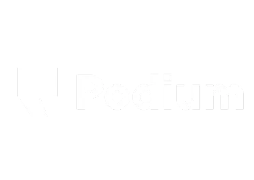 Podium logo in white