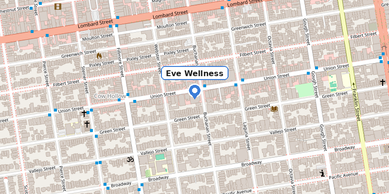 Map of Eve Wellness on Union Street in San Francisco