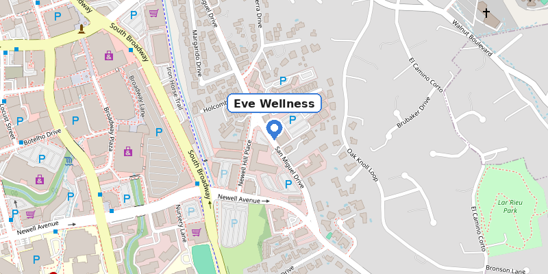 Map of Eve Wellness on San Miguel Drive in Walnut Creek