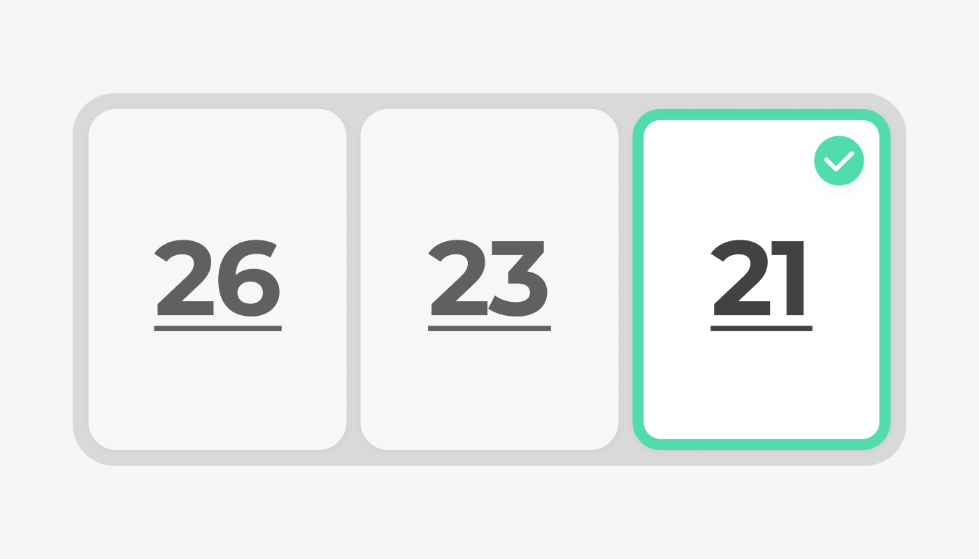 타운카 대여가능 연령 중 26세, 23세, 21세가 있고 21세를 선택하는 이미지