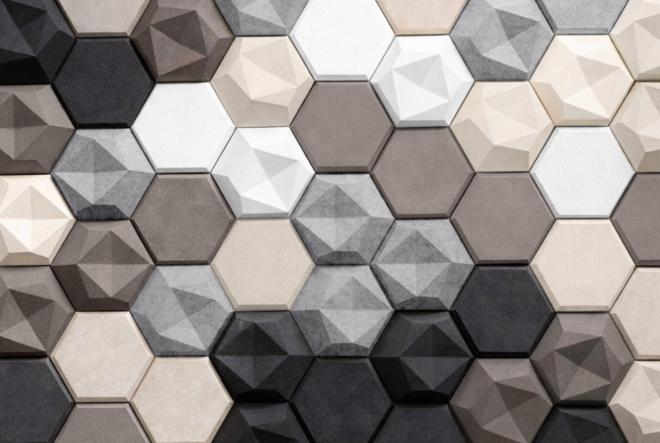 Die suonoTILES3D-Wandschallabsorber sind zur Gestaltung einzelner Wände oder ganzer Raumabschnitte geeignet. Das thermisch gepresste 9 mm suonoBOARD® besticht durch eine tolle Verarbeitung und eine design-affine 3D-Optik. Als echte Up-Cycling-Produkte zeichnen sich durch ihr modernes und funktionelles Design sowie ihre Langlebigkeit aus. Hergestellt aus unserem hochwertigen suonoBOARD®, mit exzellenten Schallabsorbtionswerten und einem Recyclinganteil von 50 % – 75 %, bestechen unsere Produkte mit organischem Charakter durch die homogene Oberflächenstruktur und Farbgebung. Hergestellt aus 100 % PET-Fasern mit filzartiger Haptik.
