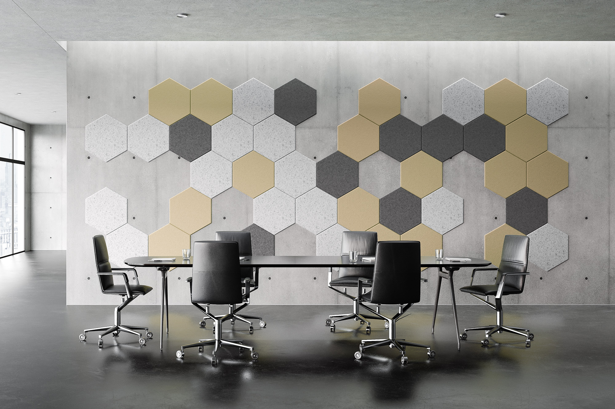 Die geometrischen Formen können frei miteinander kombiniert werden. Die suonoTILES-Wandschallabsorber sind echte Up-Cycling-Produkte und zeichnen sich durch ihr modernes und funktionelles Design sowie ihre Langlebigkeit aus. Hergestellt aus unserem hochwertigen suonoBOARD®, mit exzellenten Schallabsorbtionswerten und einem Recyclinganteil von über 50 %, bestechen unsere Produkte mit organischem Charakter durch die homogene Oberflächenstruktur und Farbgebung.