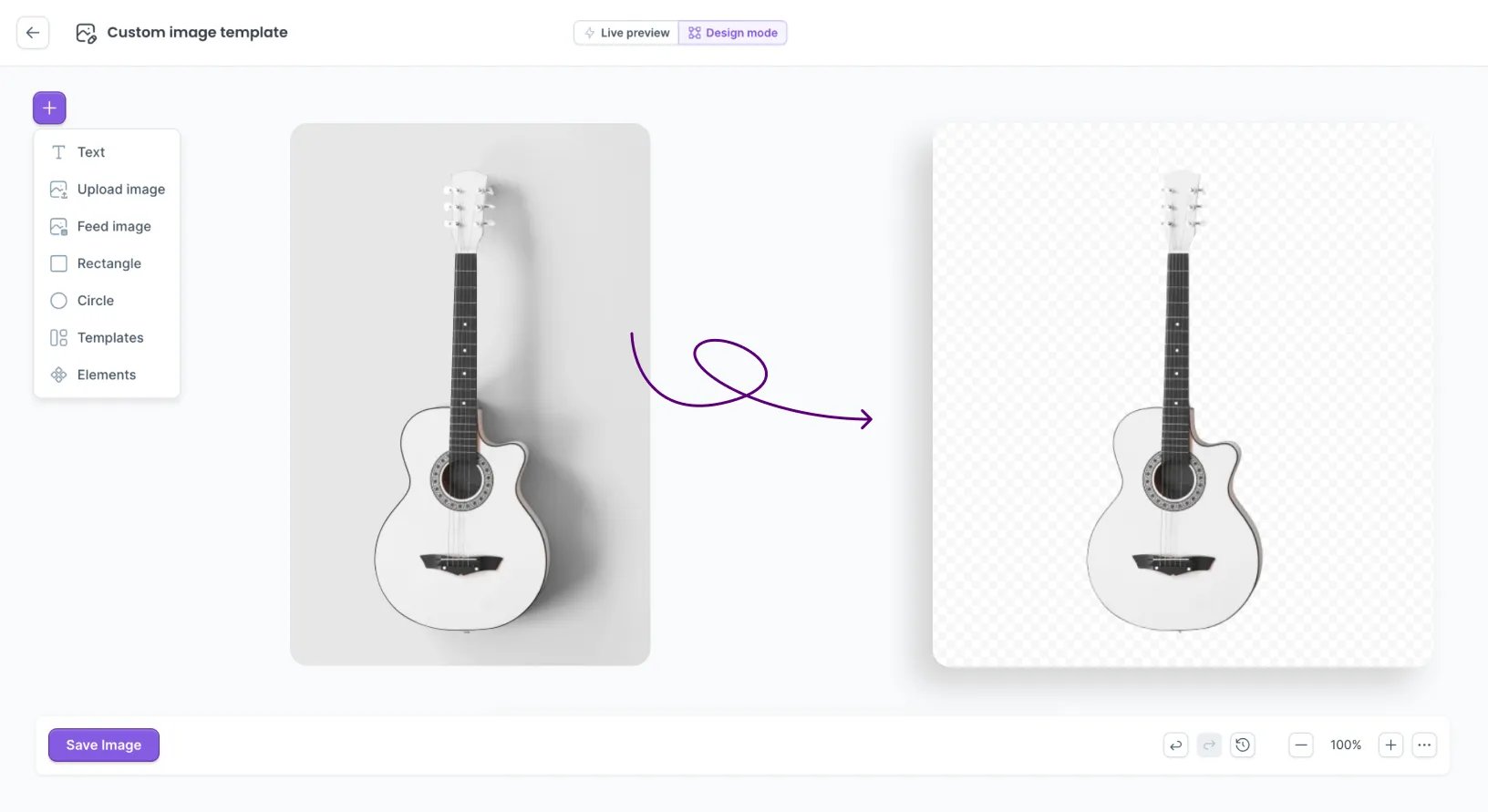 IMage editor screen