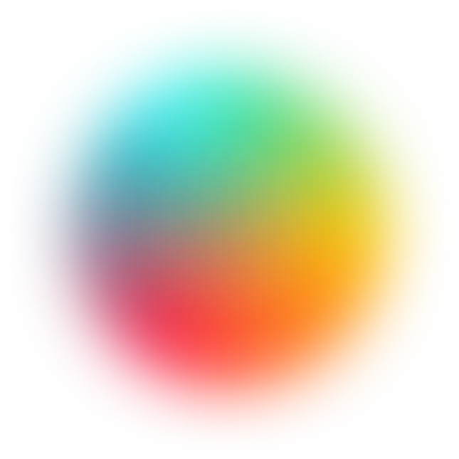 Multicolored glowing sphere representing connected product data