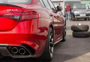 rear and side view of an alfa romeo