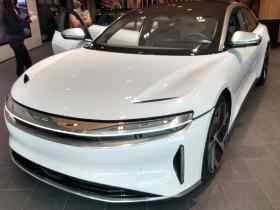 front view of a lucid air car