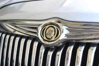 close up of a chrysler badge