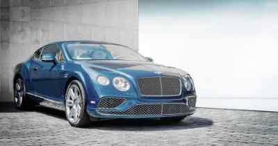front side view of a blue car