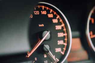 close up of a speedometer