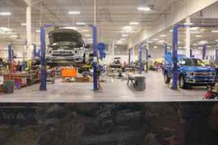 wide view of a mechanic shop