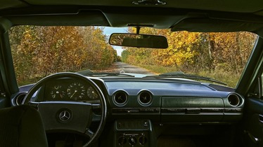 inside view of an old mercedes