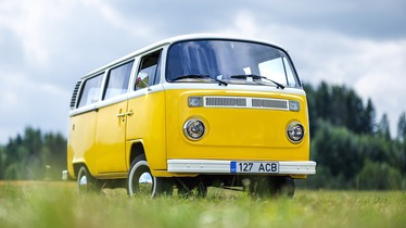 old vw van - yellow