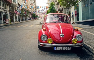 red vw beetle