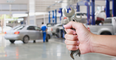 car being serviced