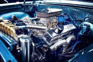 close up of a car engine