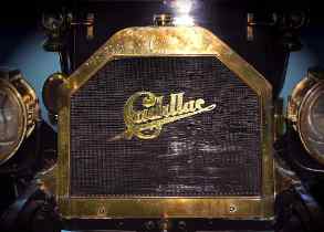close up of the front grill of an old cadillac