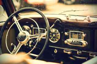 close up of an old cadillac dashboard