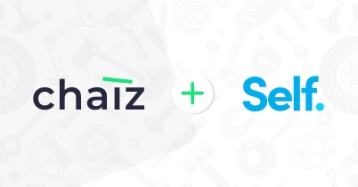 Chaiz and Self Financial logos side by side, symbolizing their new partnership to offer affordable vehicle protection for credit builders.