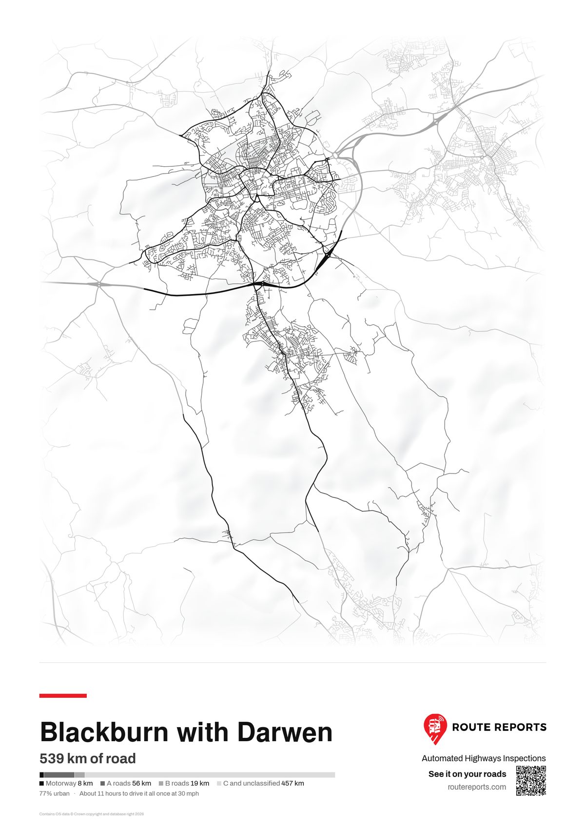 Road network poster, white