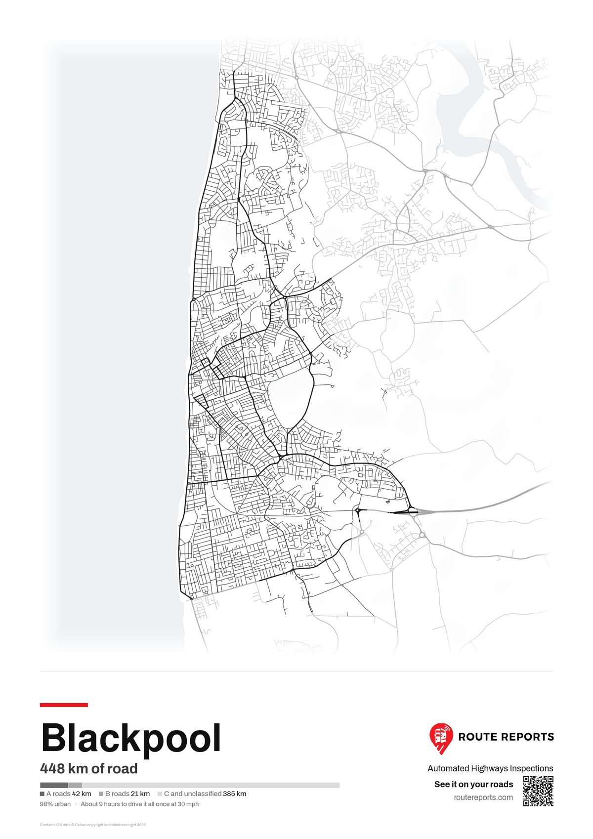 Road network poster, white