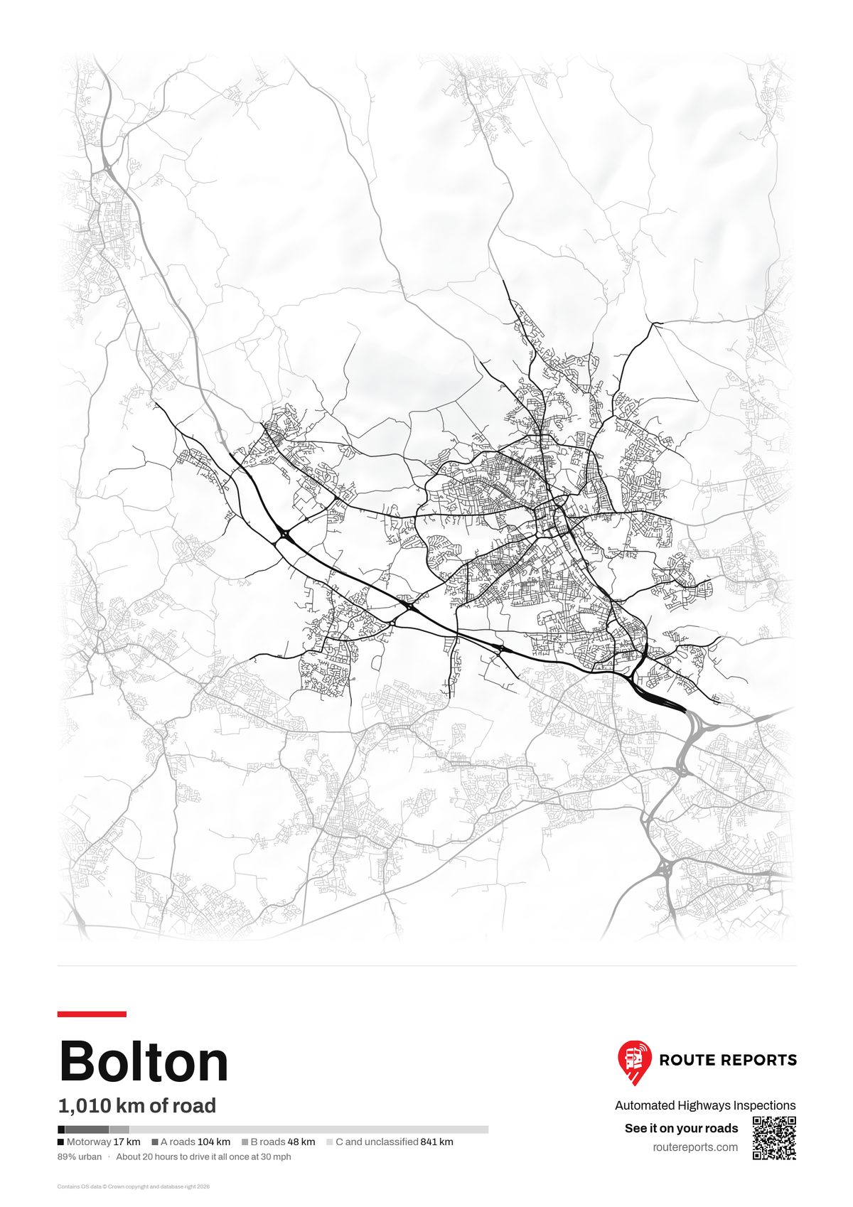 Road network poster, white