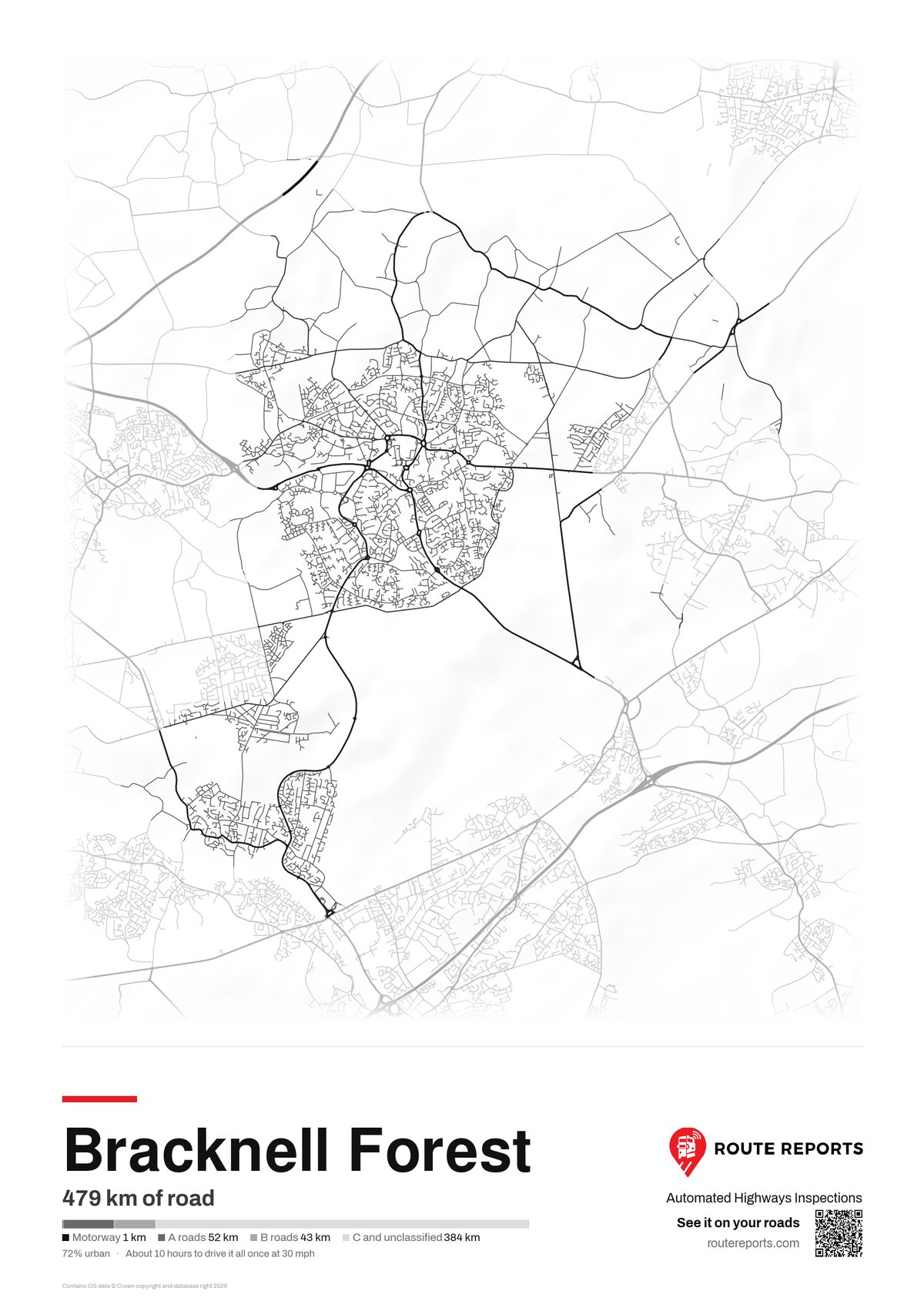 Road network poster, white