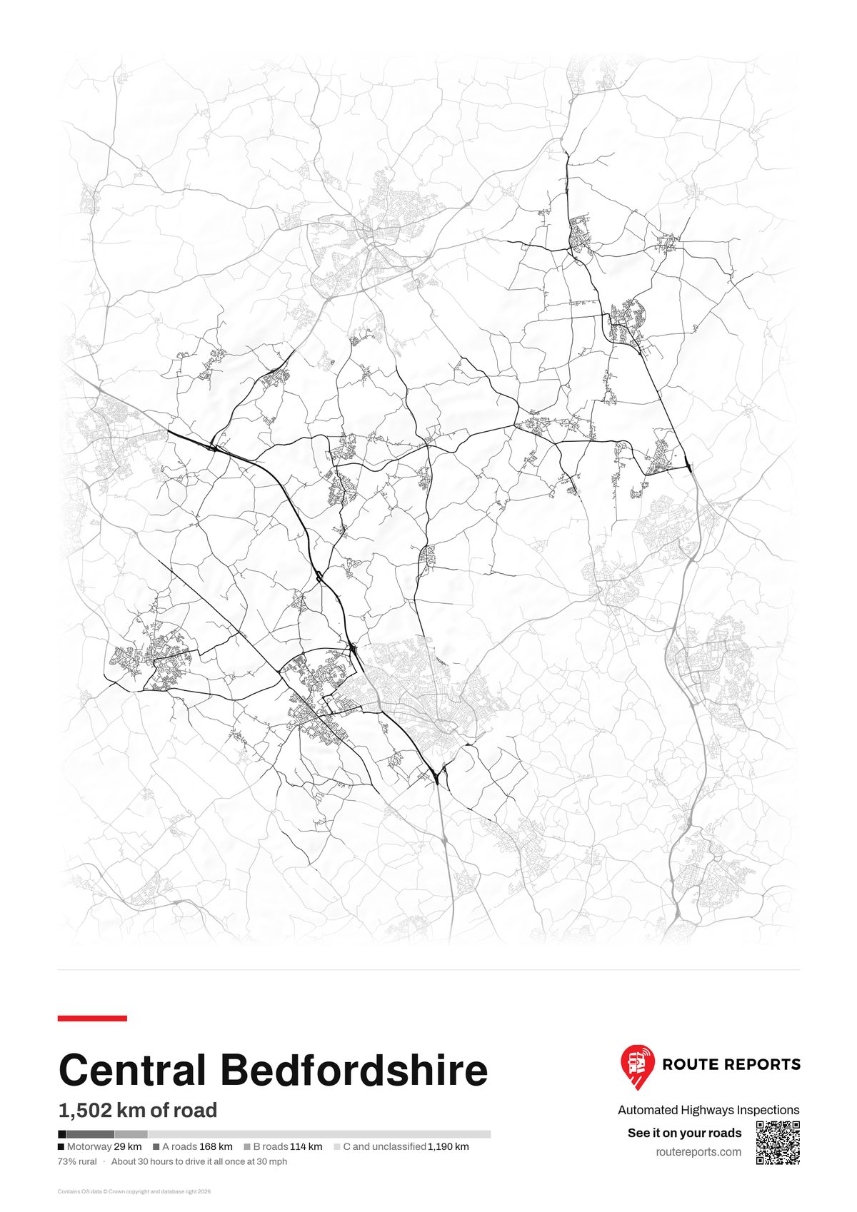 Road network poster, white