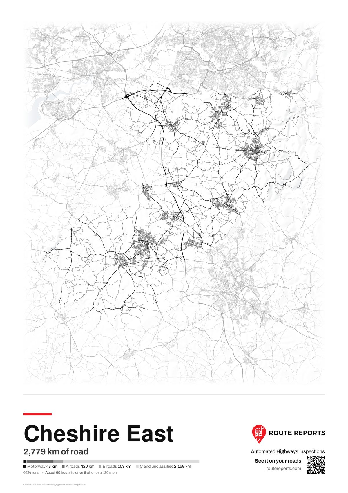 Road network poster, white