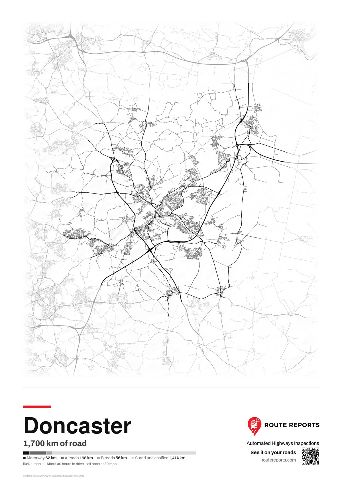 Road network poster, white