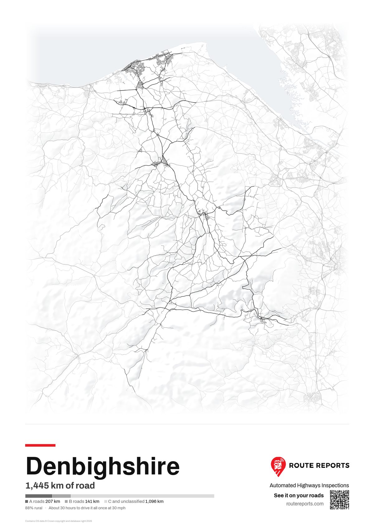 Road network poster, white