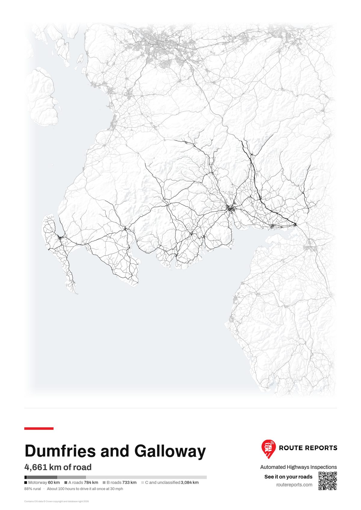 Road network poster, white
