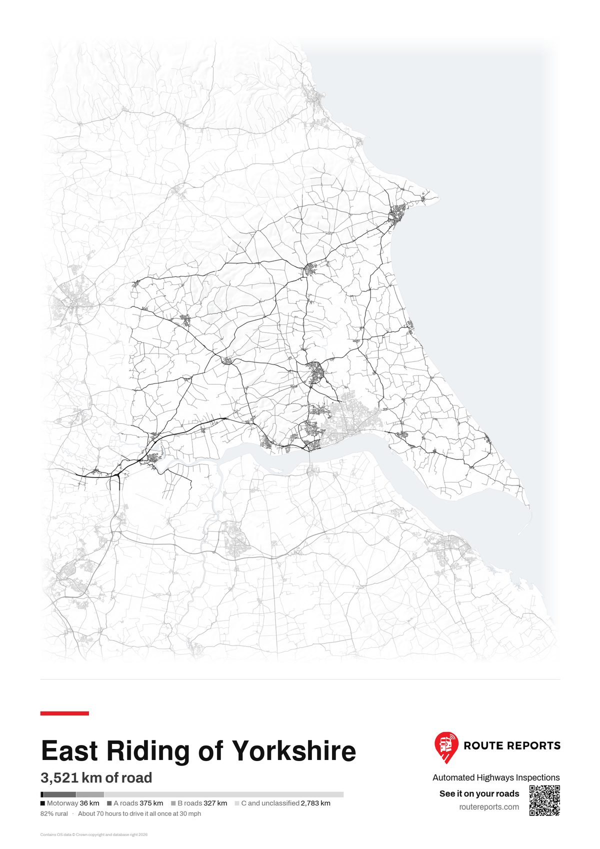 Road network poster, white