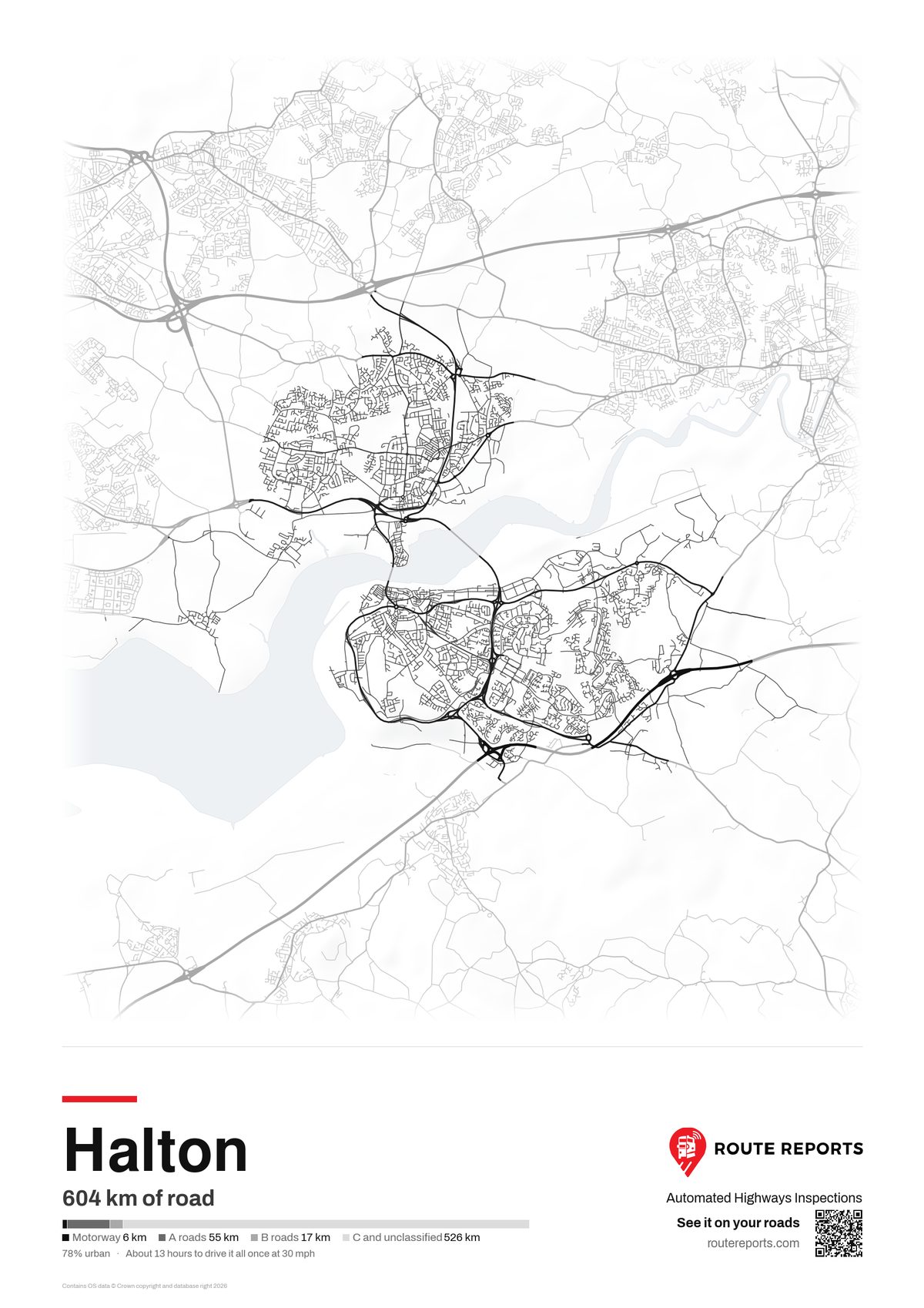 Road network poster, white