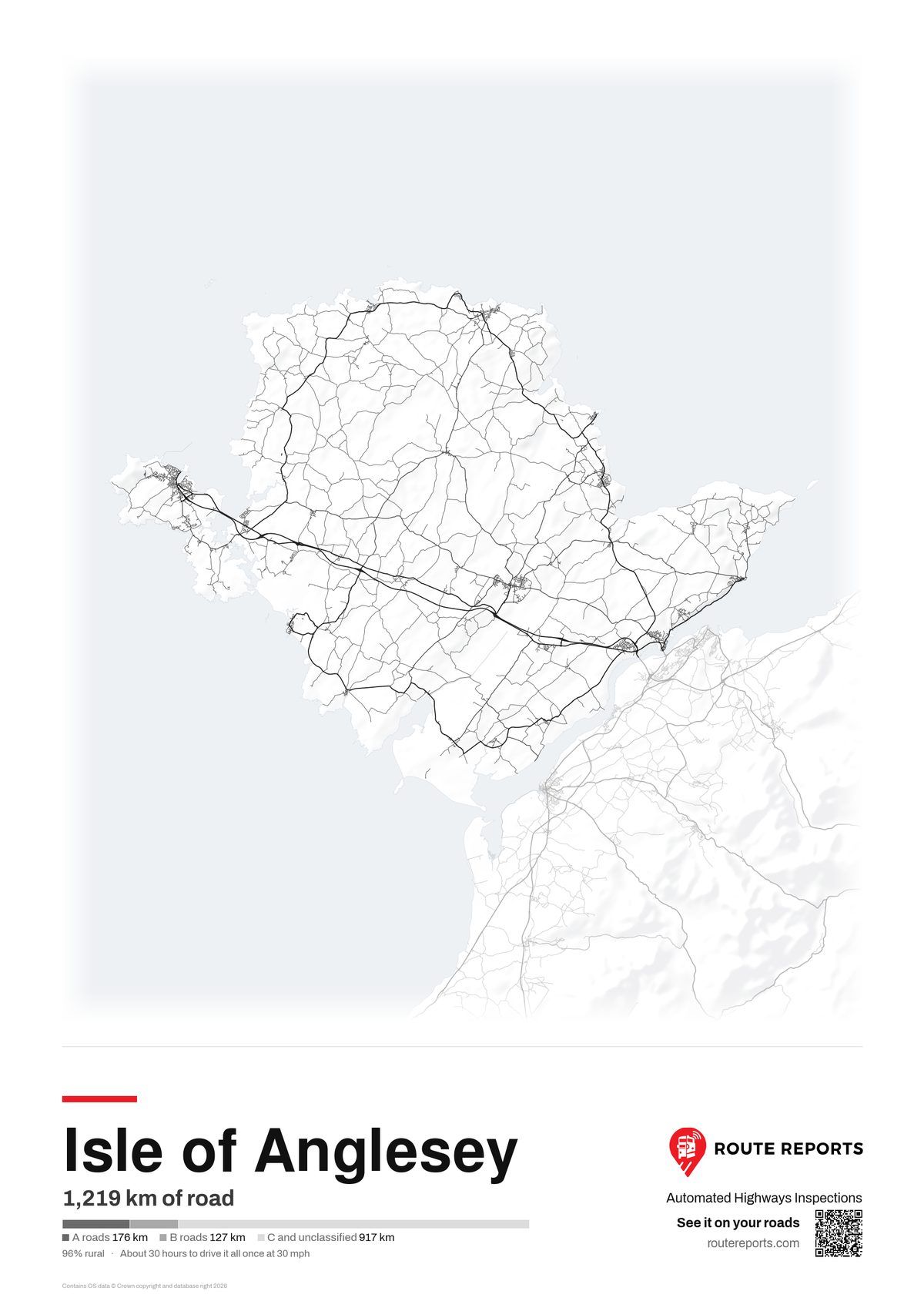 Road network poster, white