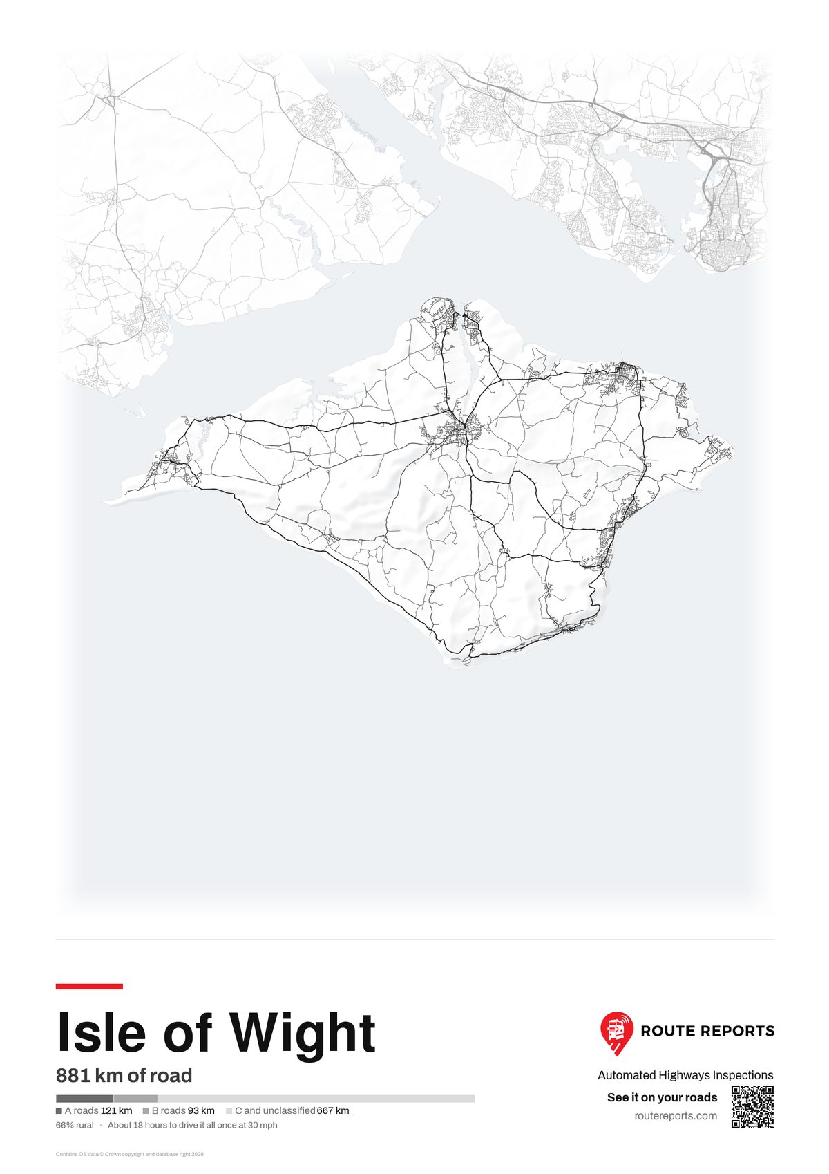 Road network poster, white