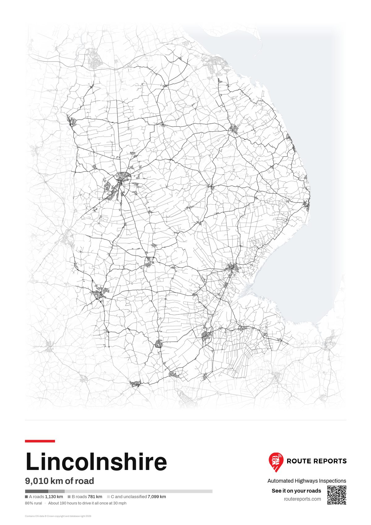 Road network poster, white