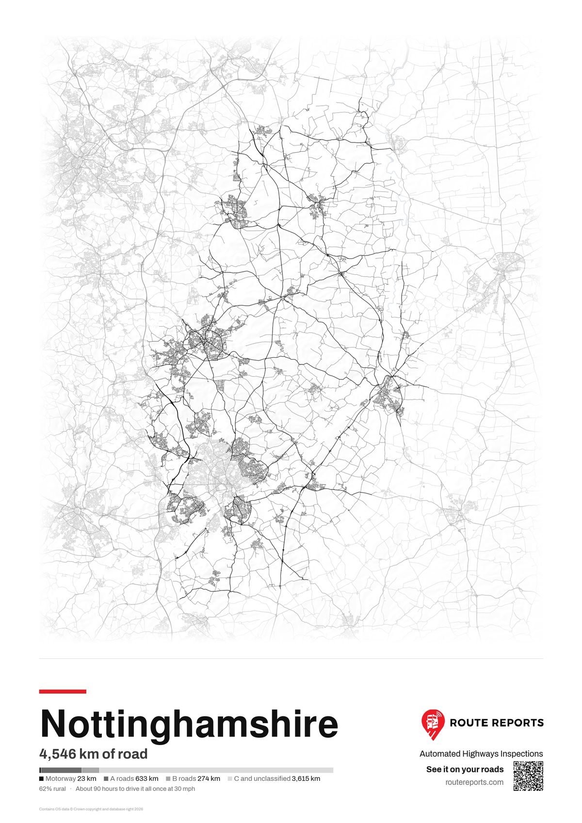 Road network poster, white