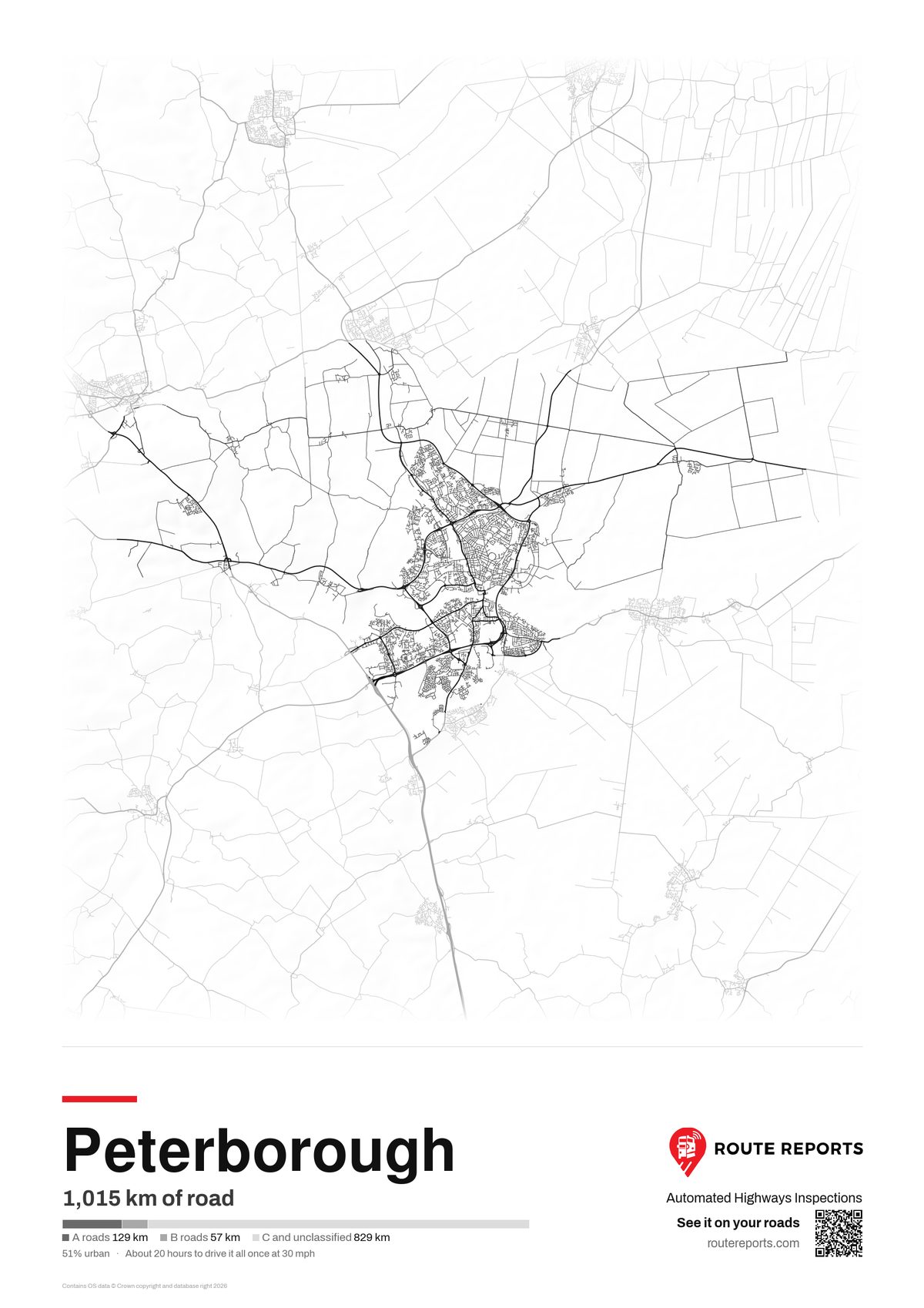 Road network poster, white