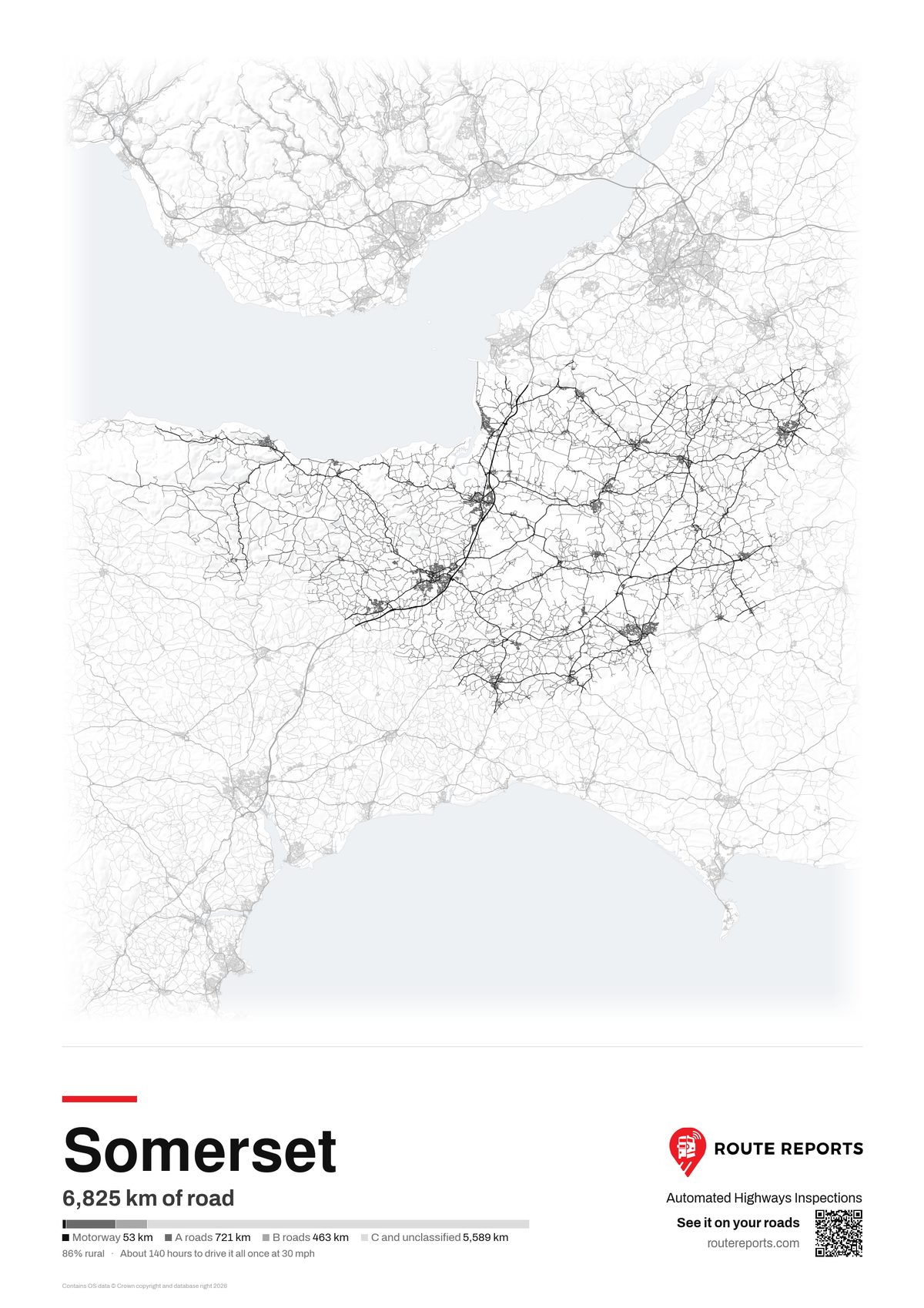 Road network poster, white