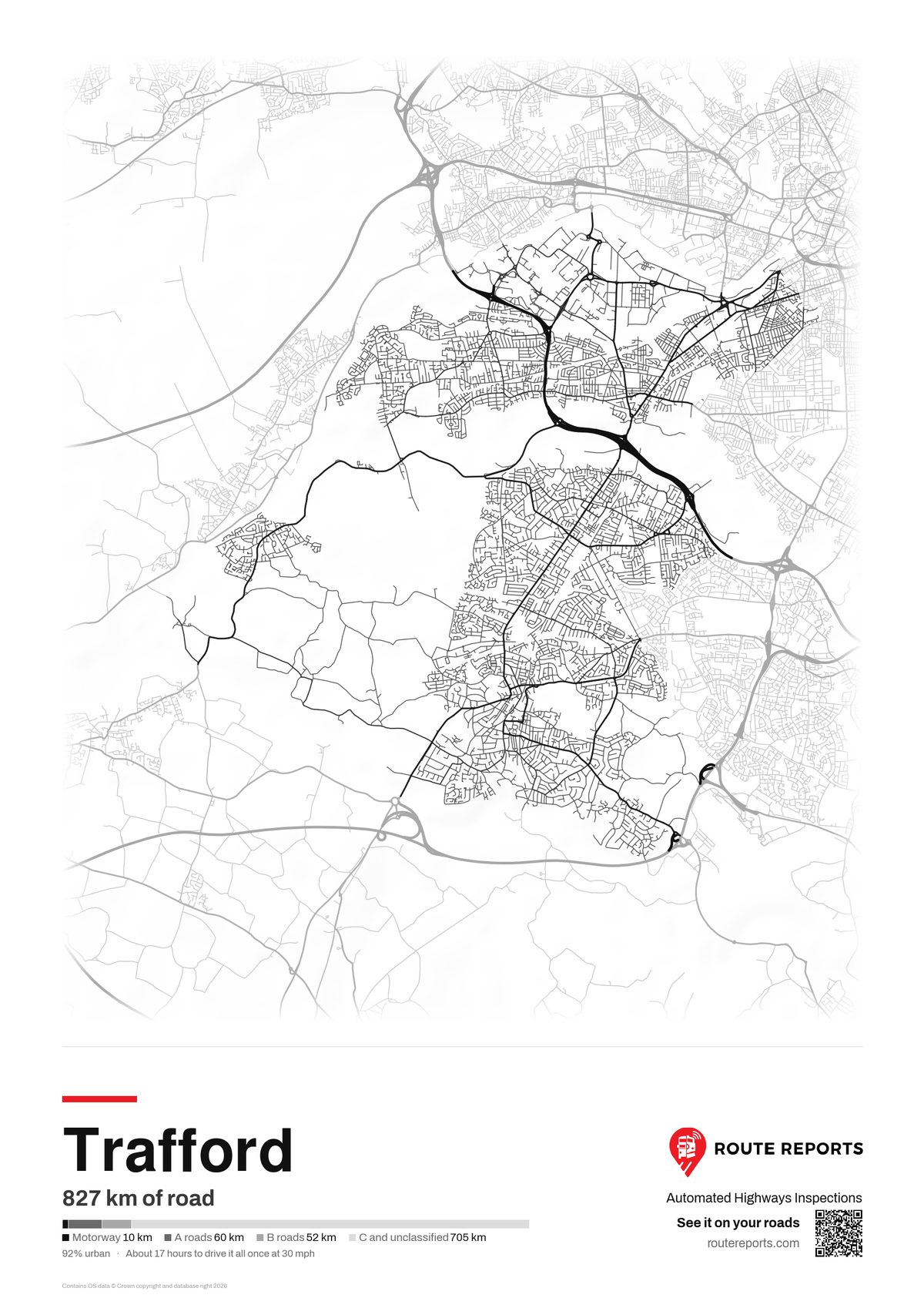 Road network poster, white